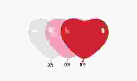 Шары Сердце 12'/30см пастель Белый/005, Розовый/009, Красный/015