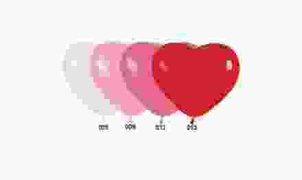 Шары Сердце 12'/30см пастель Белый/005,Розовый/009,Фуше/012,Красный/015