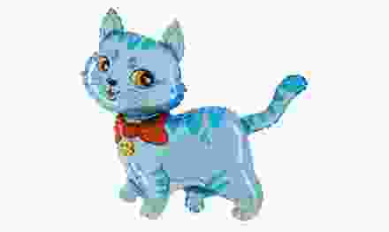 Шар (14'/36 см) Мини-фигура, Милый котенок, голубой, 1 шт