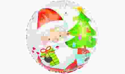 Шар (18'/46 см) Круг, Дед Мороз с подарками, 1 шт.
