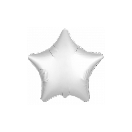 Шар (18'/46 см) Звезда, Белый жемчужный, Сатин, 1 шт.