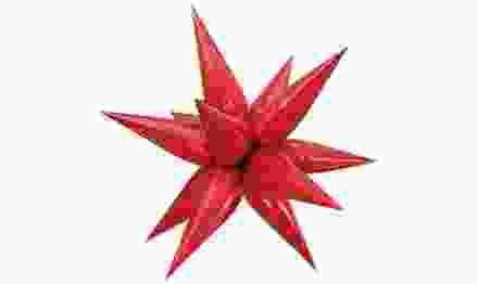 Шар (26'/66 см) Фигура, Звезда составная, Красный, 1 шт.