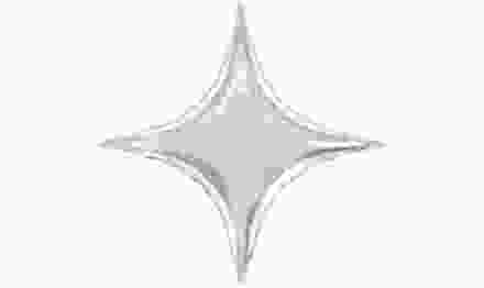 Шар 40'/102 см Звезда 4х-конечная / серебро