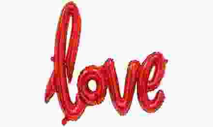 Шар (41'/104 см) Фигура, Надпись 'Love', Красный, 1 шт.