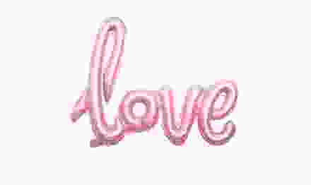 Шар (41'/104 см) Фигура, Надпись 'Love', Розовый, 1 шт.