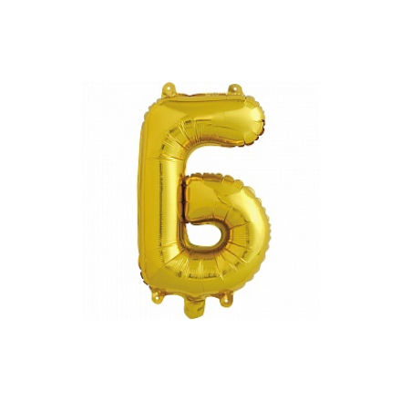 Шар с клапаном (16'/41 см) Буква Б, золото, 1 шт.
